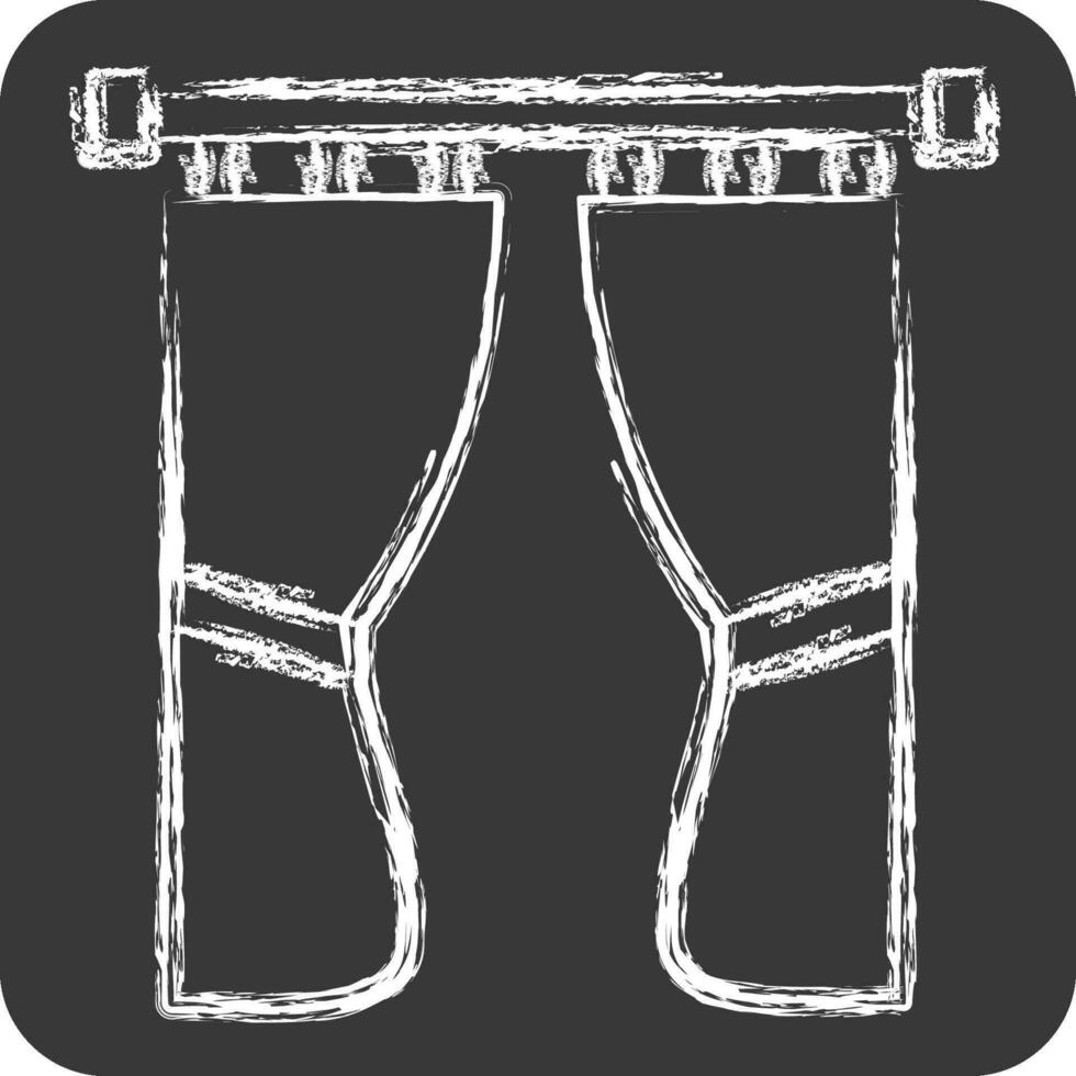 Icon Drapery 2. related to Curtains symbol. chalk Style. simple design editable. simple illustration vector