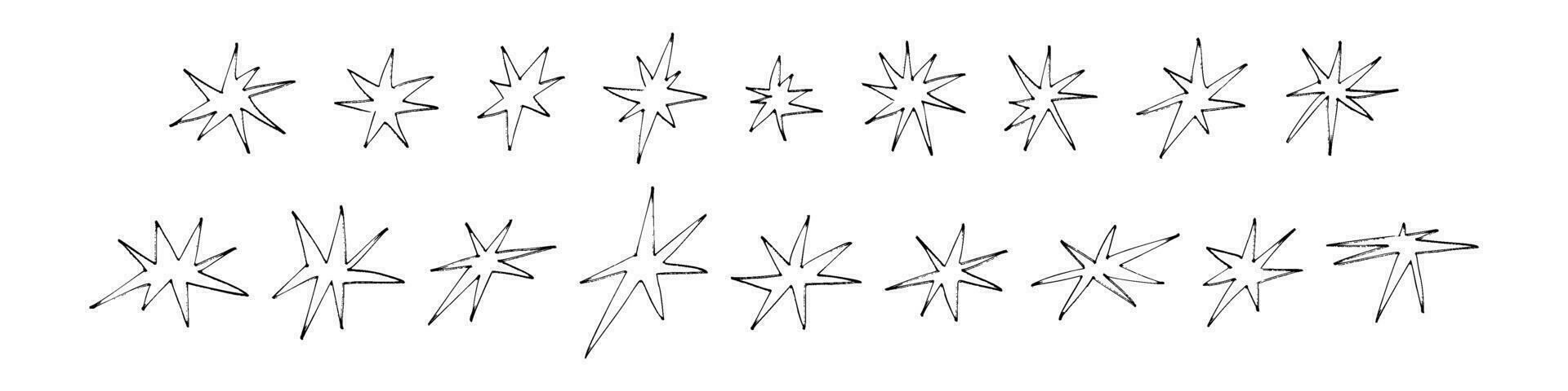 estrella icono con brillante ligero elemento, centelleo y Brillantina. resumen línea diseño para Navidad y Starburst efectos plano vector ilustración aislado en blanco antecedentes.