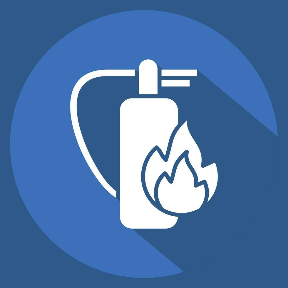 Icon Fire Extinguisher. related to Firefighter symbol. long shadow style. simple design editable. simple illustration 1 vector