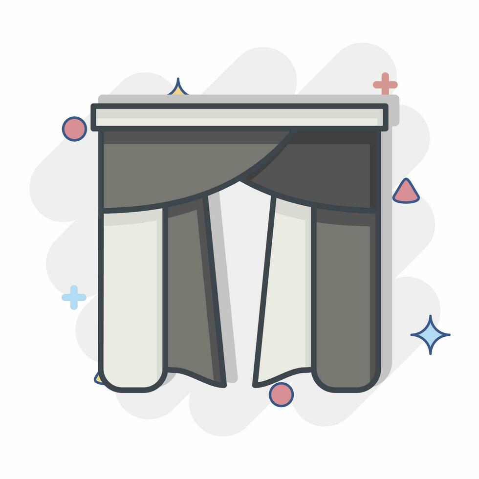 Icon Drapery 4. related to Curtains symbol. comic style. simple design editable. simple illustration vector
