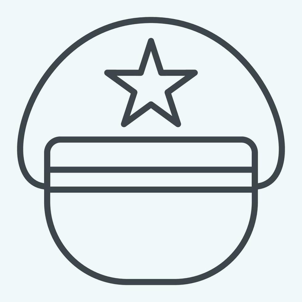 Icon Pilot Hat. related to Hat symbol. line style. simple design editable. simple illustration vector