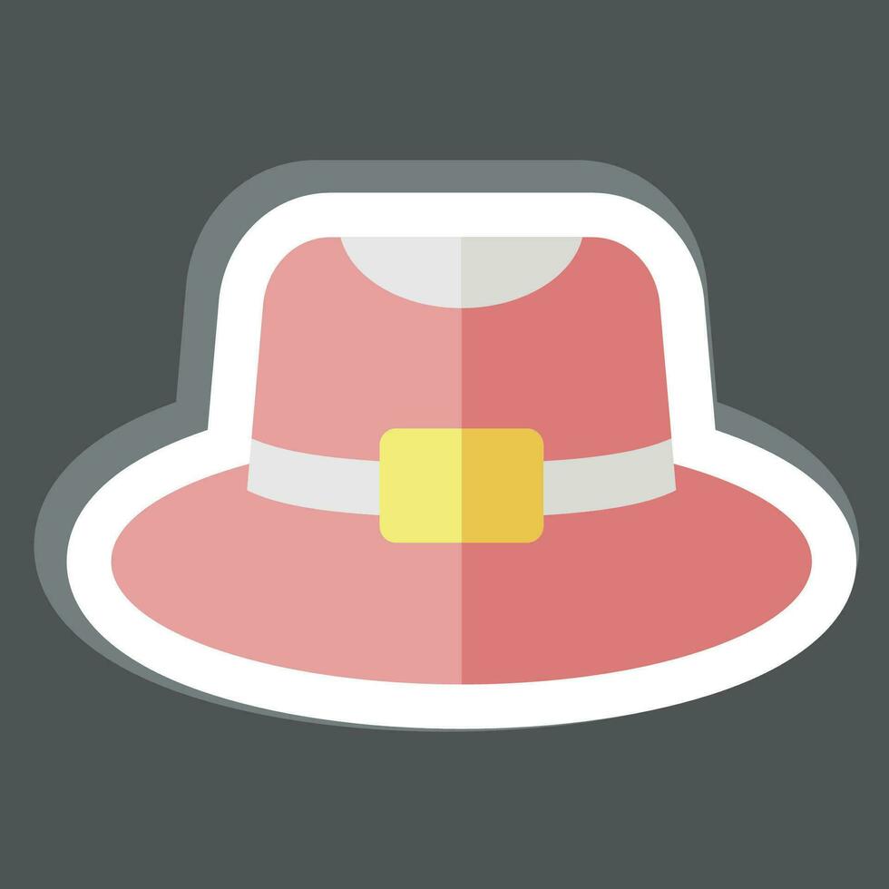 pegatina sombrero de terciopelo. relacionado a sombrero símbolo. sencillo diseño editable. sencillo ilustración vector