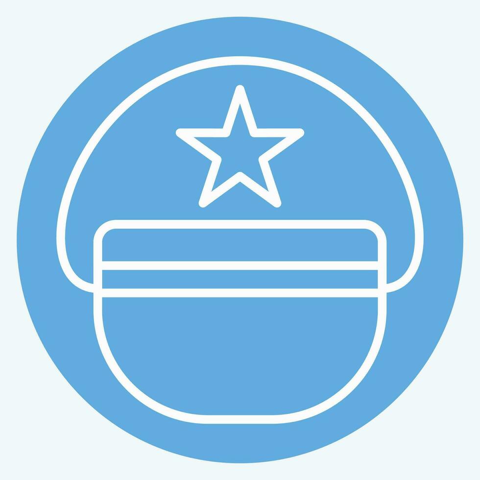 Icon Pilot Hat. related to Hat symbol. blue eyes style. simple design editable. simple illustration vector