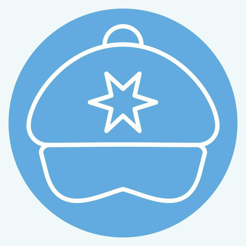 Icon Cap. related to Hat symbol. blue eyes style. simple design editable. simple illustration vector