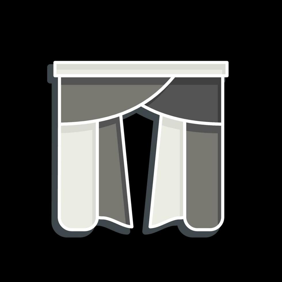 Icon Drapery 4. related to Curtains symbol. glossy style. simple design editable. simple illustration vector
