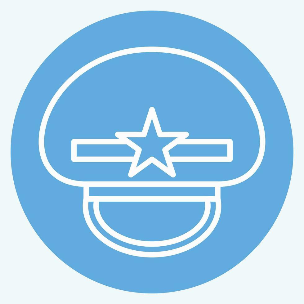 Icon Military Cap. related to Hat symbol. blue eyes style. simple design editable. simple illustration vector