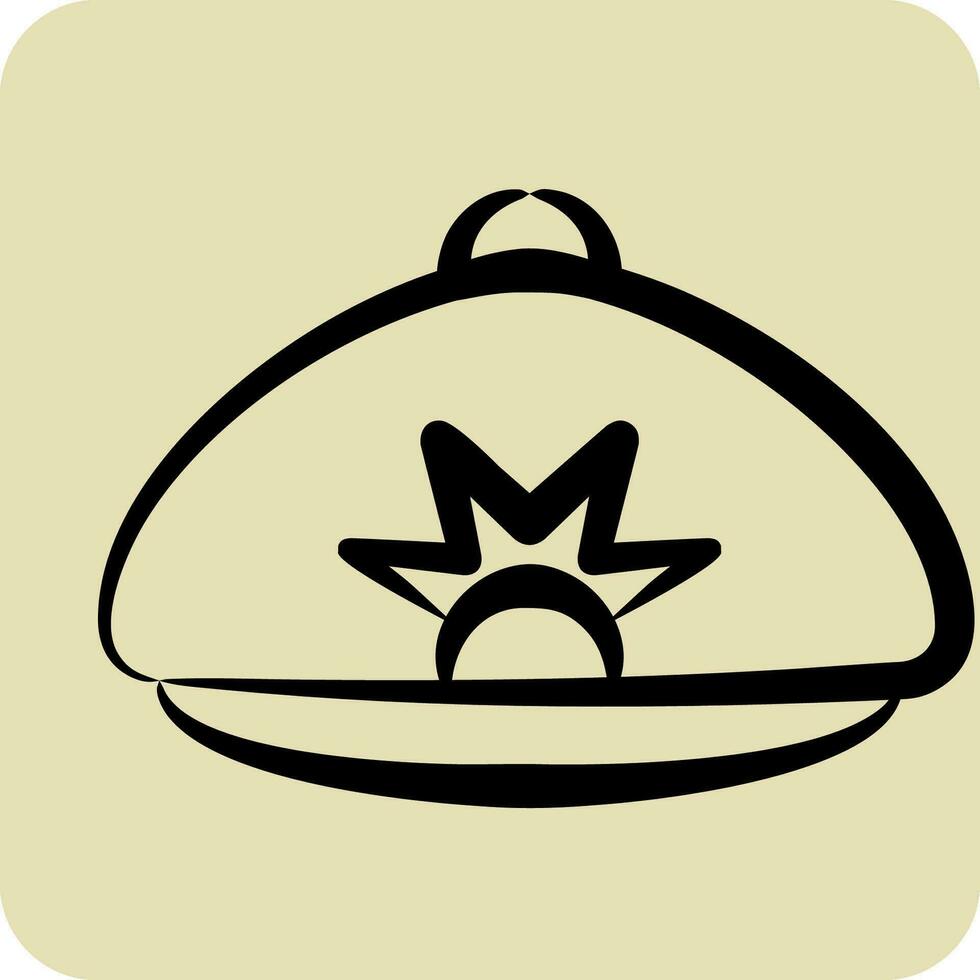 icono boina. relacionado a sombrero símbolo. mano dibujado estilo. sencillo diseño editable. sencillo ilustración vector