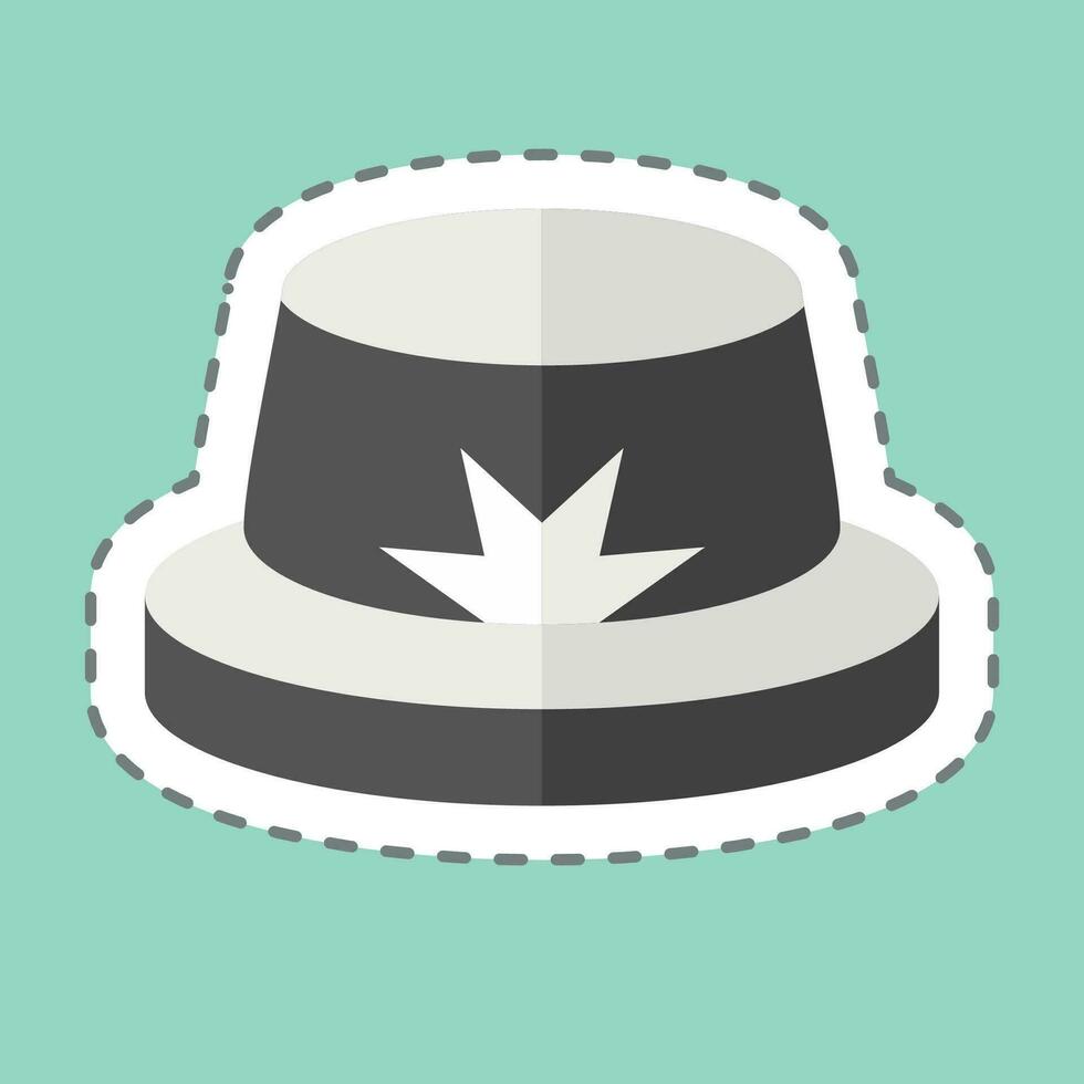 Sticker line cut Boater. related to Hat symbol. simple design editable. simple illustration vector