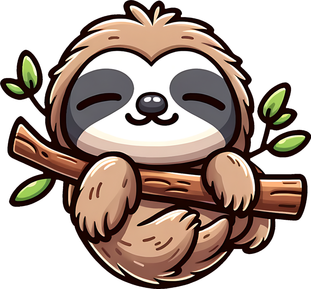 AI generated Sloths sleeping sublimation Clipart Png. This versatile design is ideal for prints, t-shirt designs, mug making, and many other tasks. png