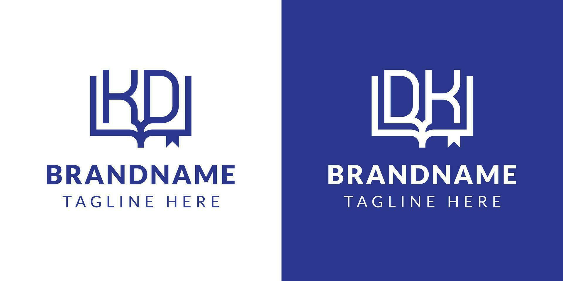 Letter DK and KD Book Logo, suitable for business related to book with DK or KD initials vector