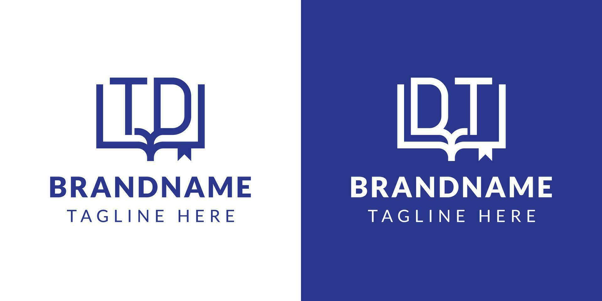 Letter DT and TD Book Logo, suitable for business related to book with DT or TD initials vector