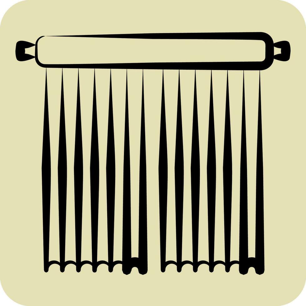 Icon Tab Top. related to Curtains symbol. hand drawn style. simple design editable. simple illustration vector