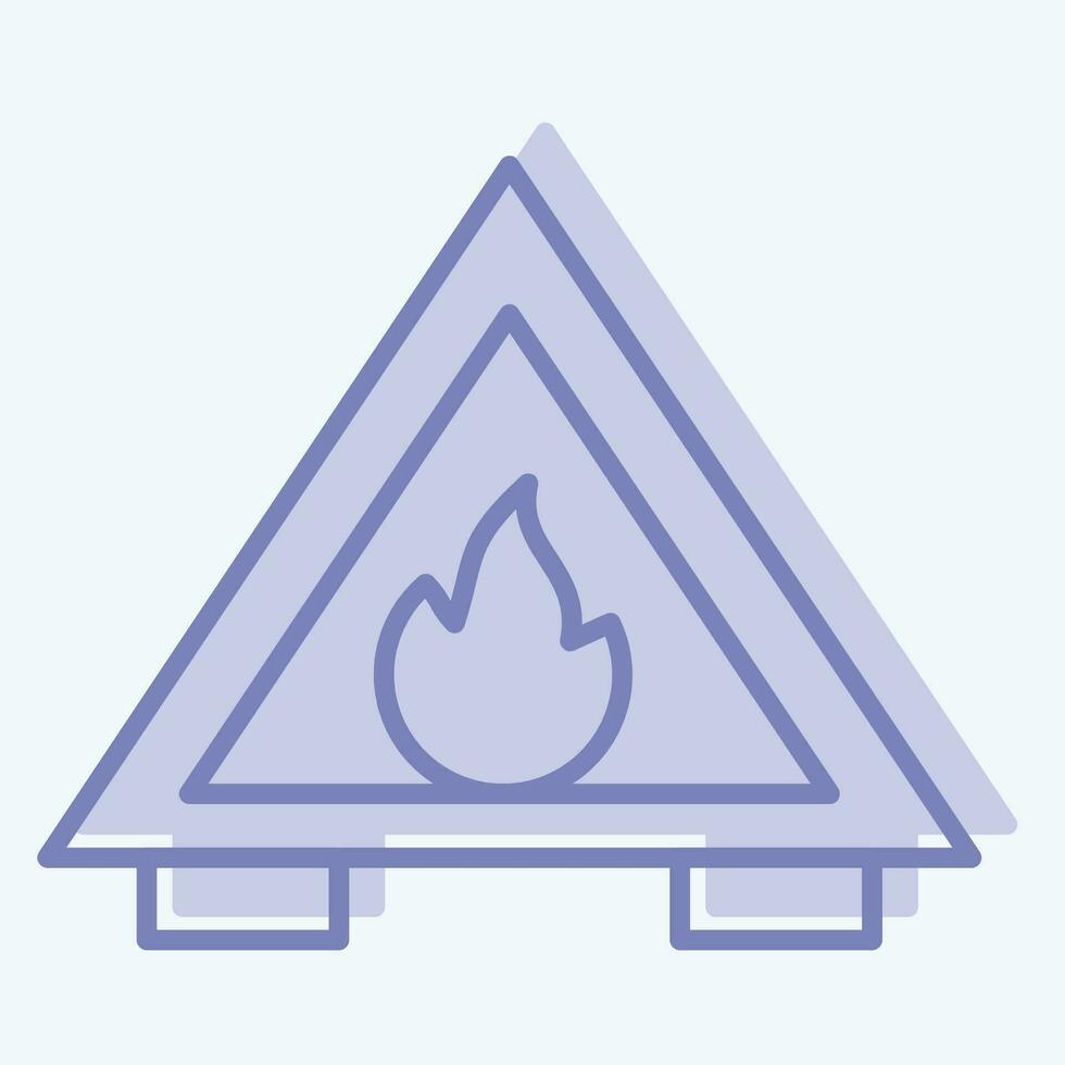 icono fuego peligro. relacionado a bombero símbolo. dos tono estilo. sencillo diseño editable. sencillo ilustración vector