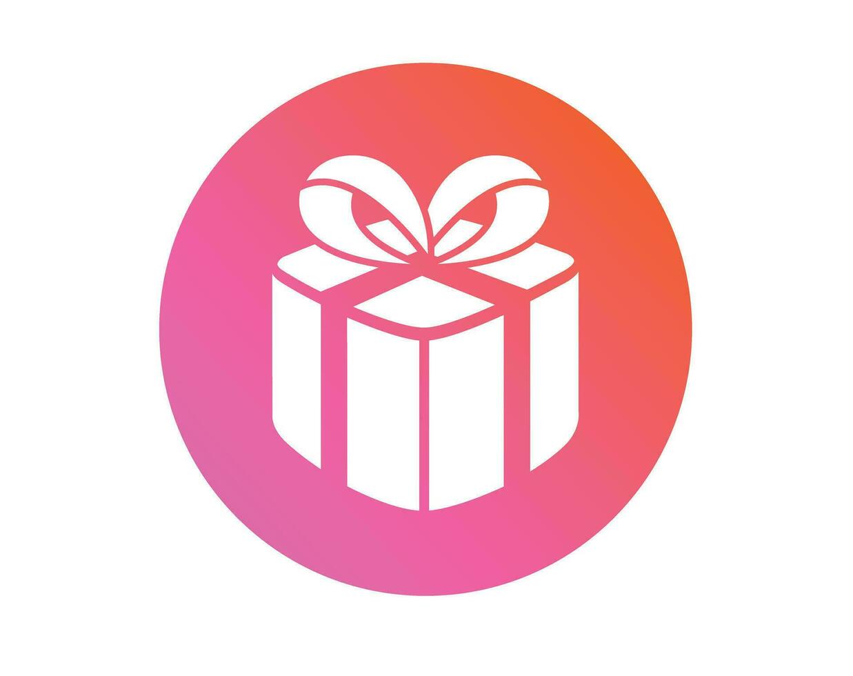 Colorful red pink gradient Christmas holiday gift box icon vector