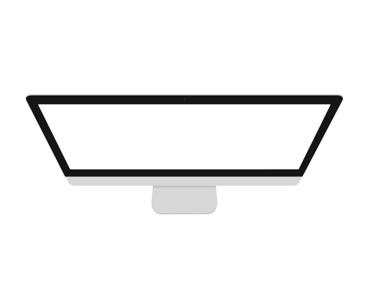 The isolated blank computer mock up template top view vector