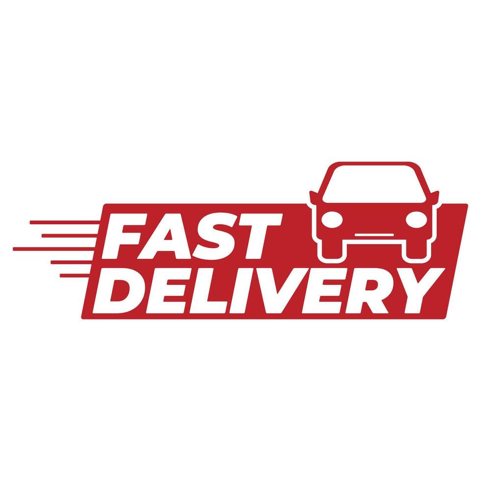 Fast delivery label design vector