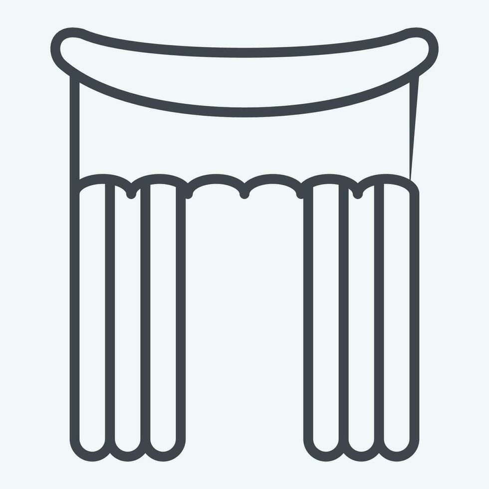 Icon Drapery 3. related to Curtains symbol. line style. simple design editable. simple illustration vector