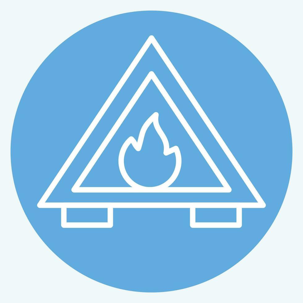 Icon Fire Hazard. related to Firefighter symbol. blue eyes style. simple design editable. simple illustration vector