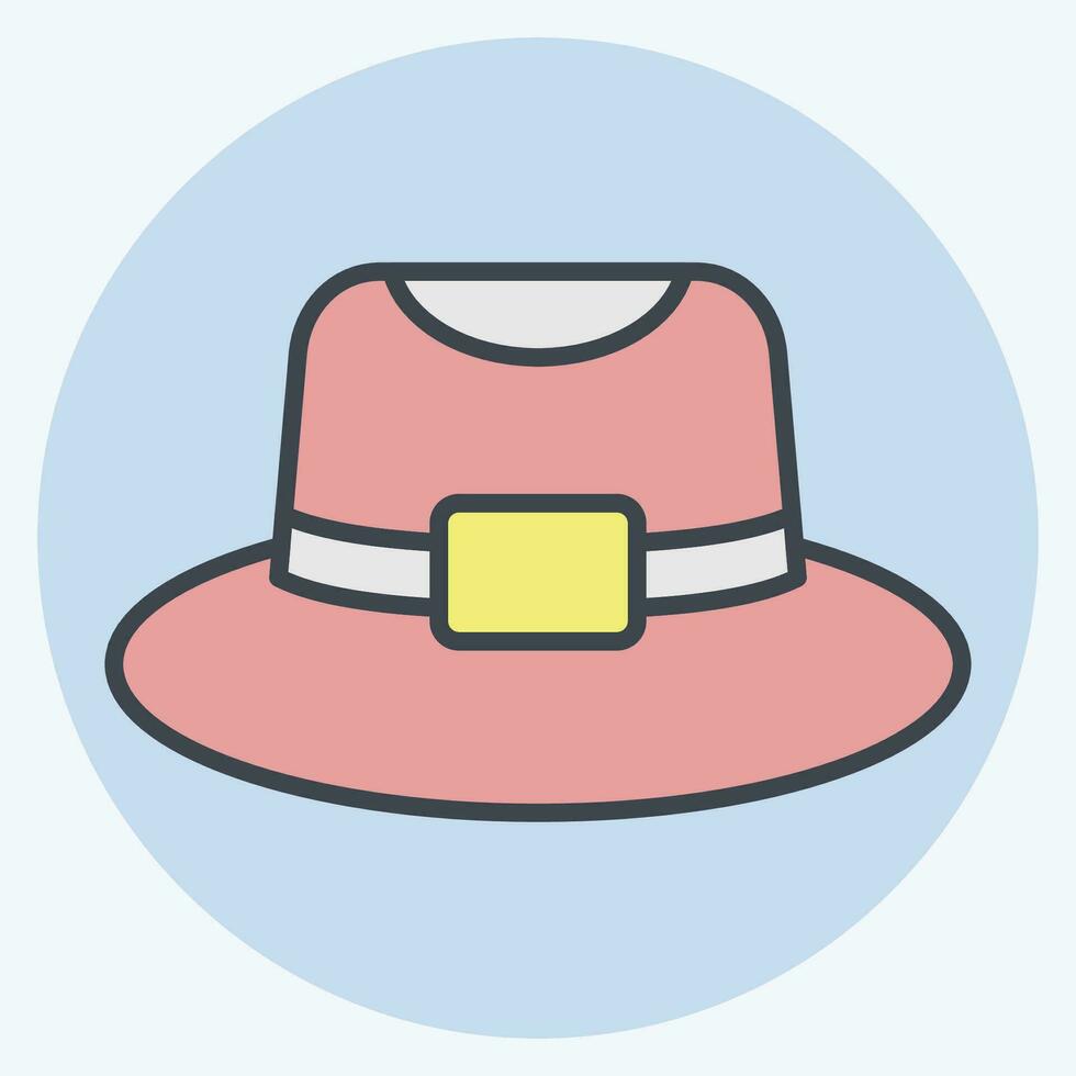 Icon Trilby. related to Hat symbol. color mate style. simple design editable. simple illustration vector