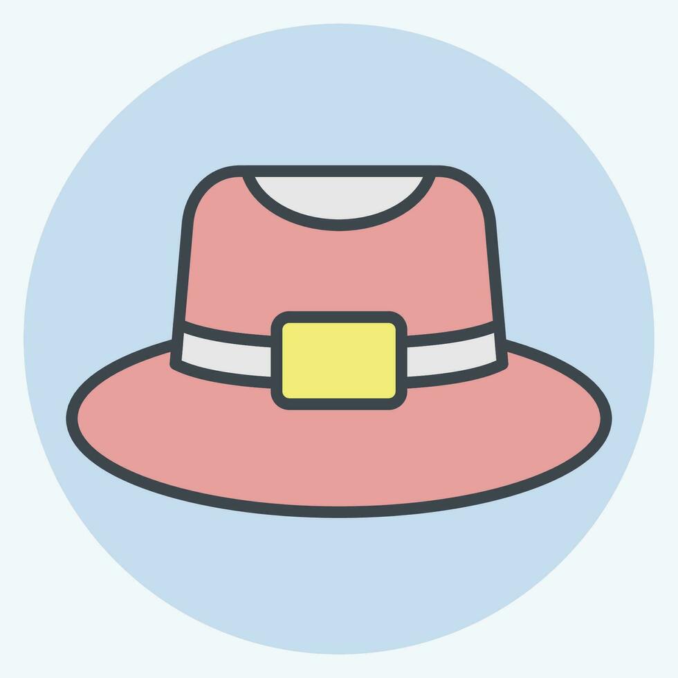 Icon Trilby. related to Hat symbol. color mate style. simple design editable. simple illustration vector