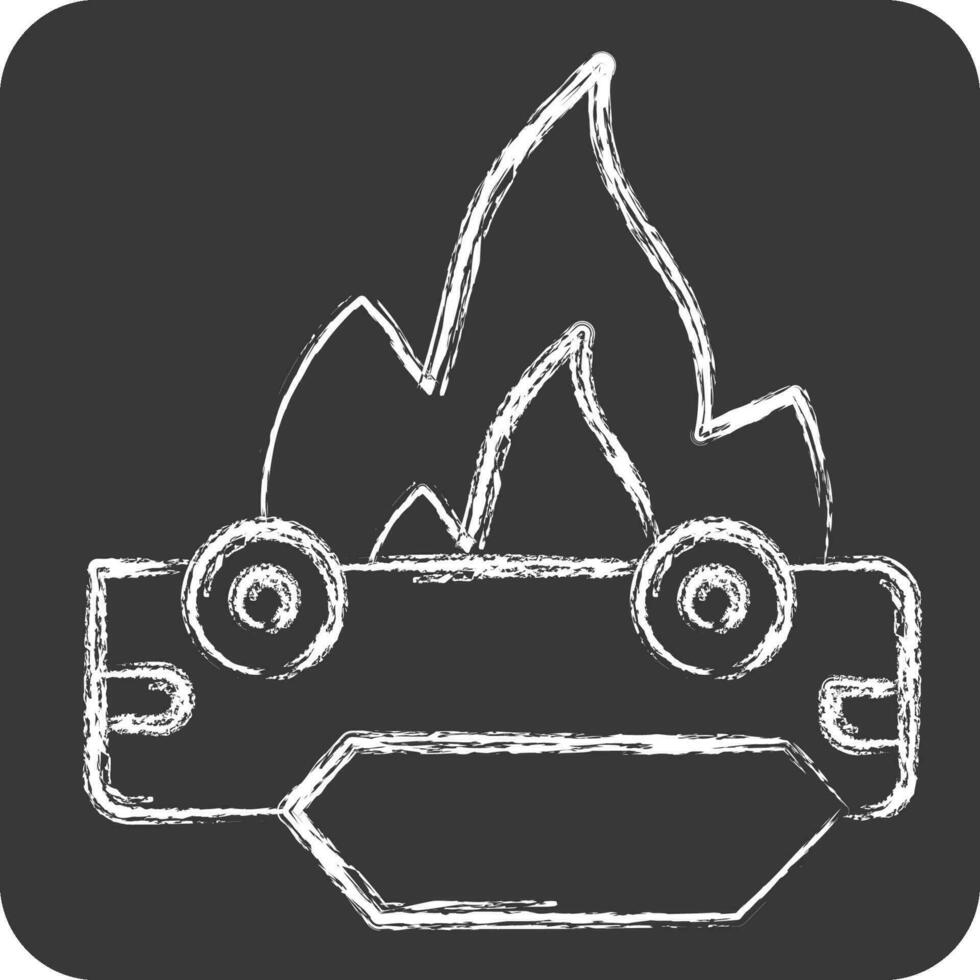 Icon Car. related to Firefighter symbol. chalk Style. simple design editable. simple illustration vector