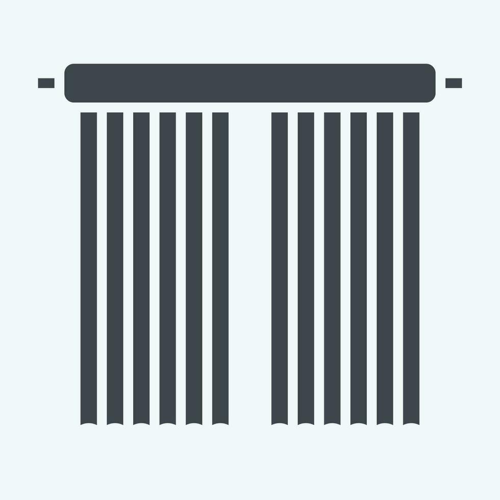 Icon Tab Top. related to Curtains symbol. glyph style. simple design editable. simple illustration vector