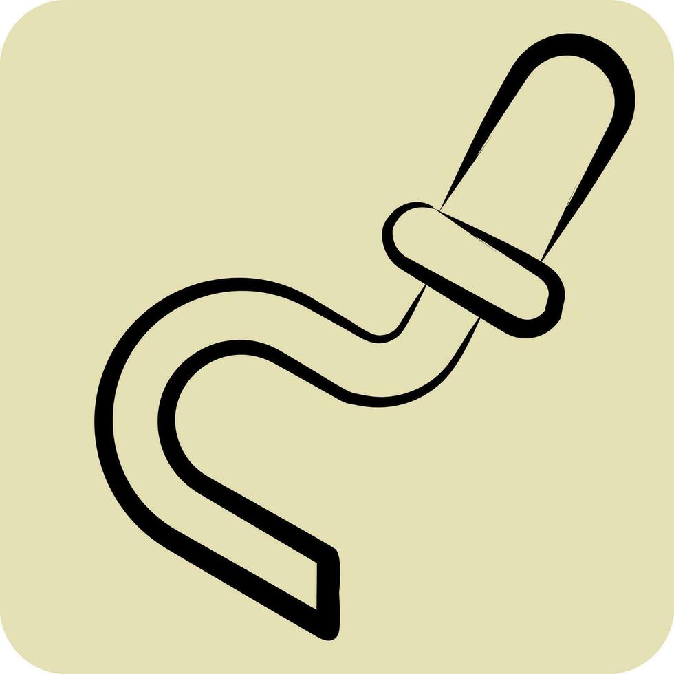 Icon Crowbar. related to Firefighter symbol. hand drawn style. simple design editable. simple illustration vector