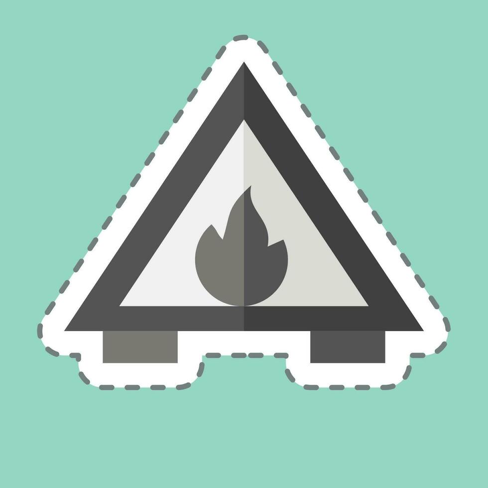 Sticker line cut Fire Hazard. related to Firefighter symbol. simple design editable. simple illustration vector