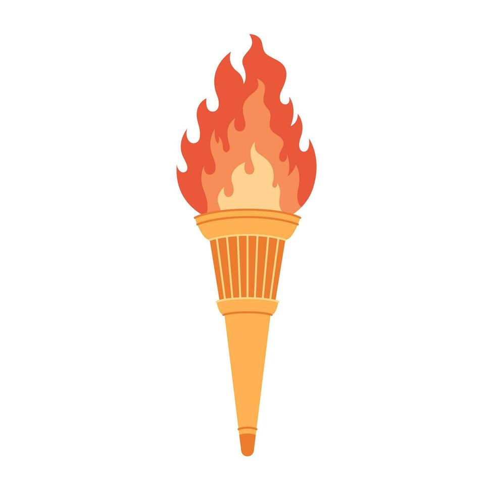 Torch with flame. Symbol of Olympic games and sport competitions vector