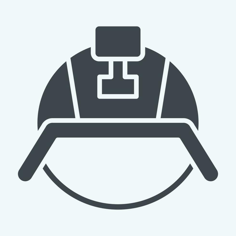Icon Military Helmet. related to Hat symbol. glyph style. simple design editable. simple illustration vector