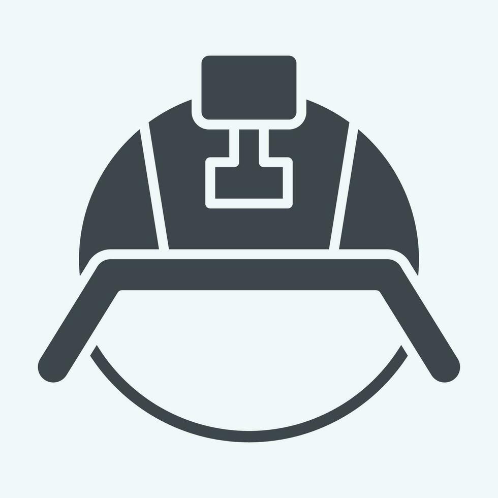 Icon Military Helmet. related to Hat symbol. glyph style. simple design editable. simple illustration vector