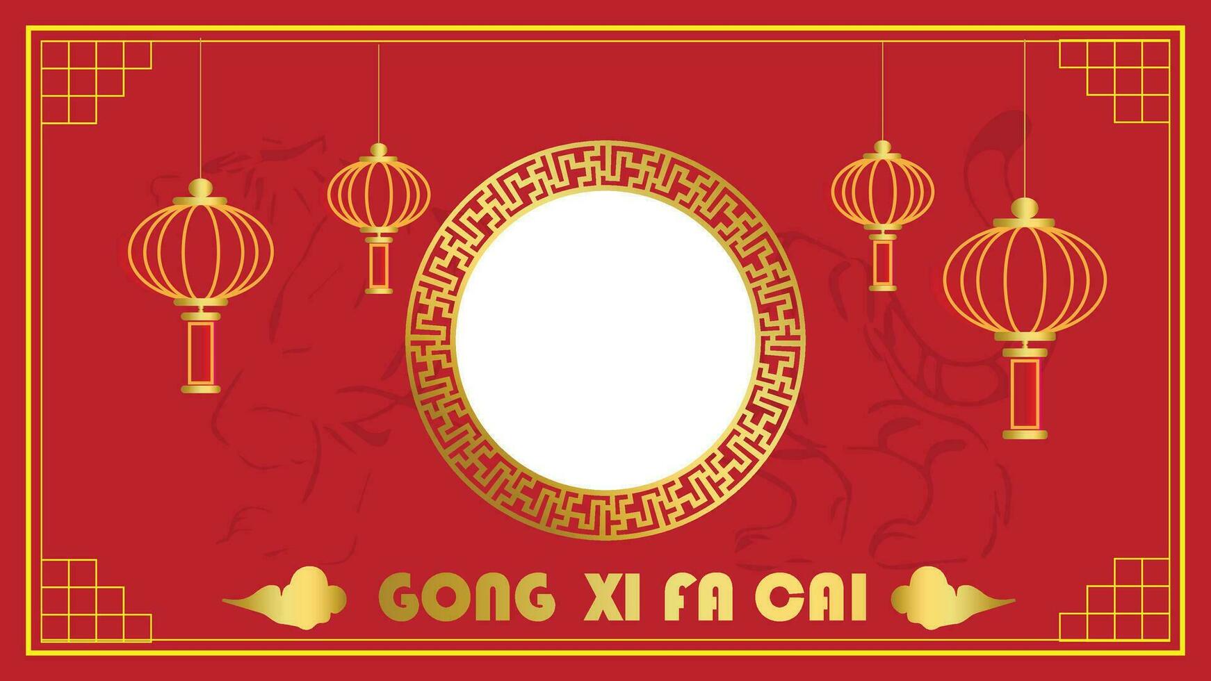 Chinese New Year greeting twibbon design, gong xi fa cai, Chinese celebration greeting design vector