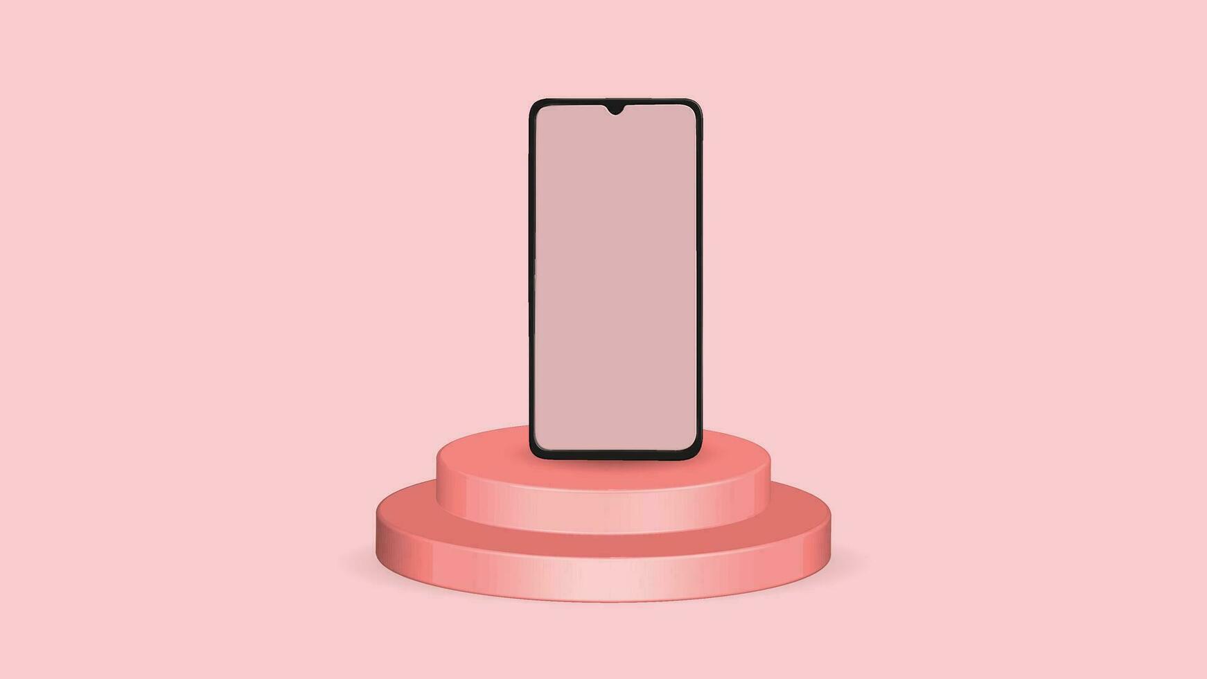 mobile phone mockup vector design on product stage