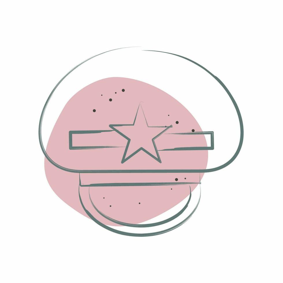 Icon Military Cap. related to Hat symbol. Color Spot Style. simple design editable. simple illustration vector