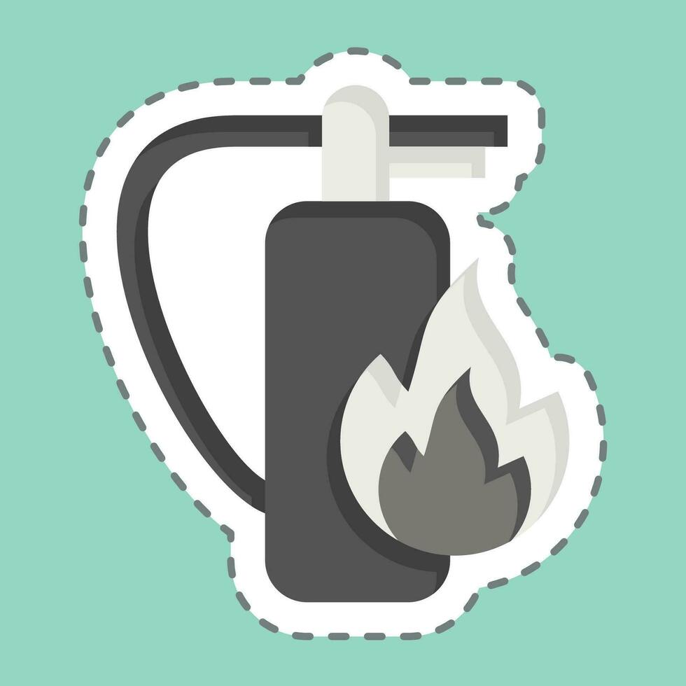 Sticker line cut Fire Extinguisher. related to Firefighter symbol. simple design editable. simple illustration 1 vector