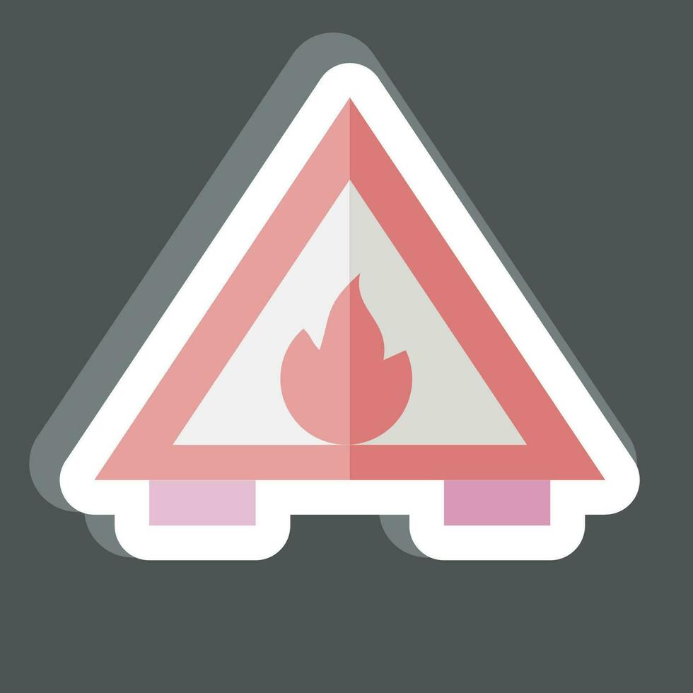 Sticker Fire Hazard. related to Firefighter symbol. simple design editable. simple illustration vector