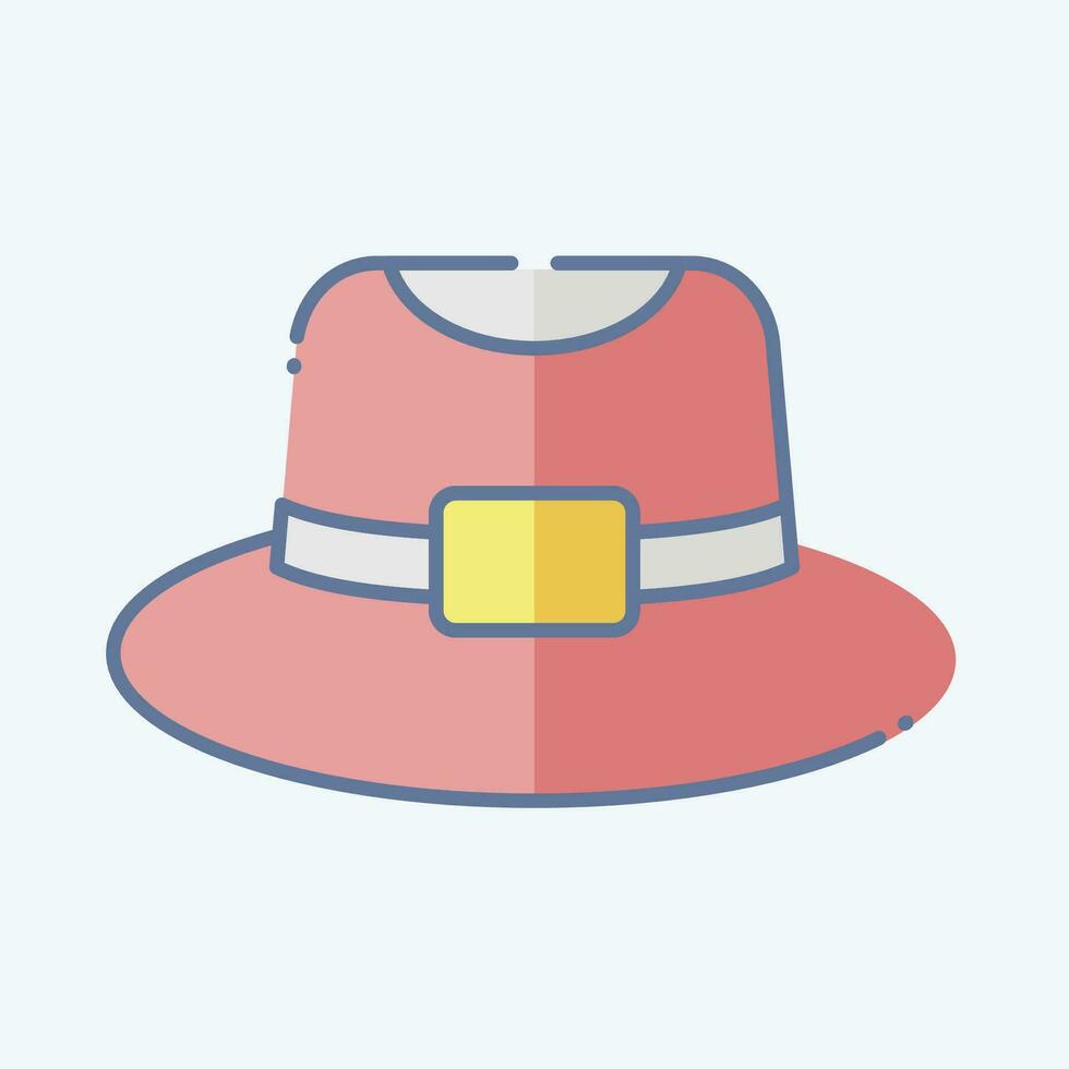 Icon Trilby. related to Hat symbol. doodle style. simple design editable. simple illustration vector