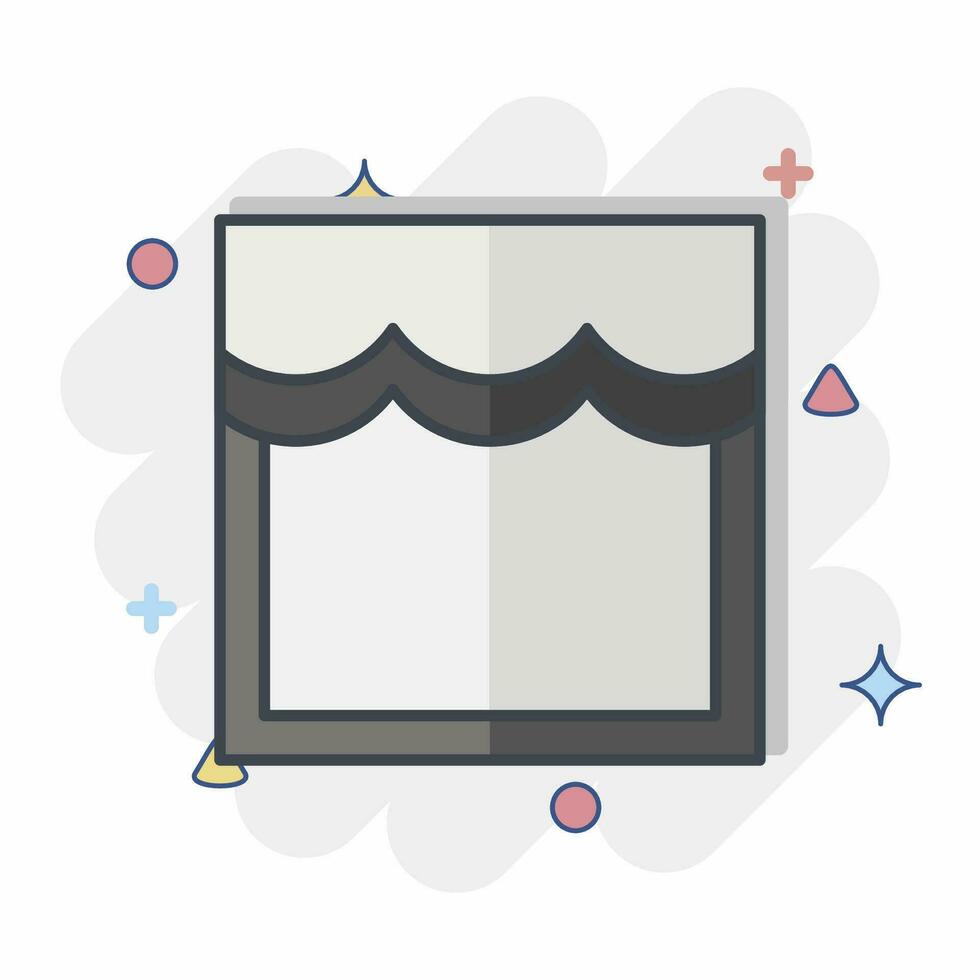 Icon Scalloped. related to Curtains symbol. comic style. simple design editable. simple illustration vector