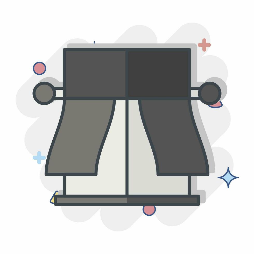 Icon Cafe Style 2. related to Curtains symbol. comic style. simple design editable. simple illustration vector