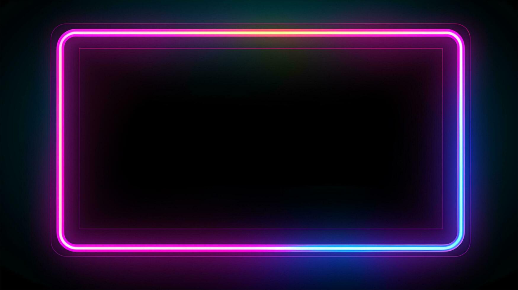 AI generated neon rectangle frame background photo