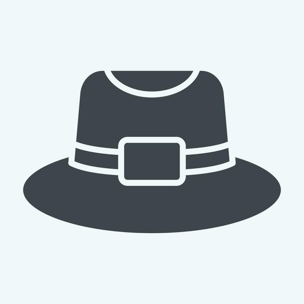Icon Trilby. related to Hat symbol. glyph style. simple design editable. simple illustration vector