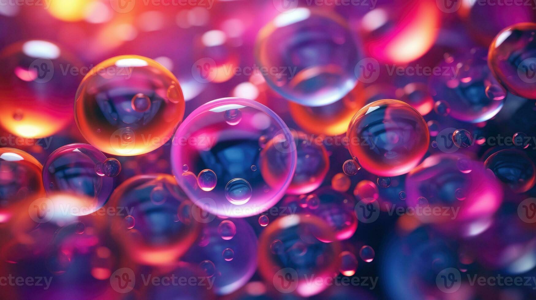 AI generated background with colorful and vibrant bubbles, ai photo