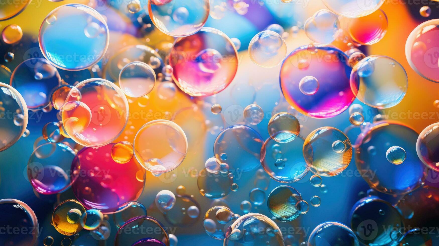 AI generated background with colorful and vibrant bubbles, ai photo