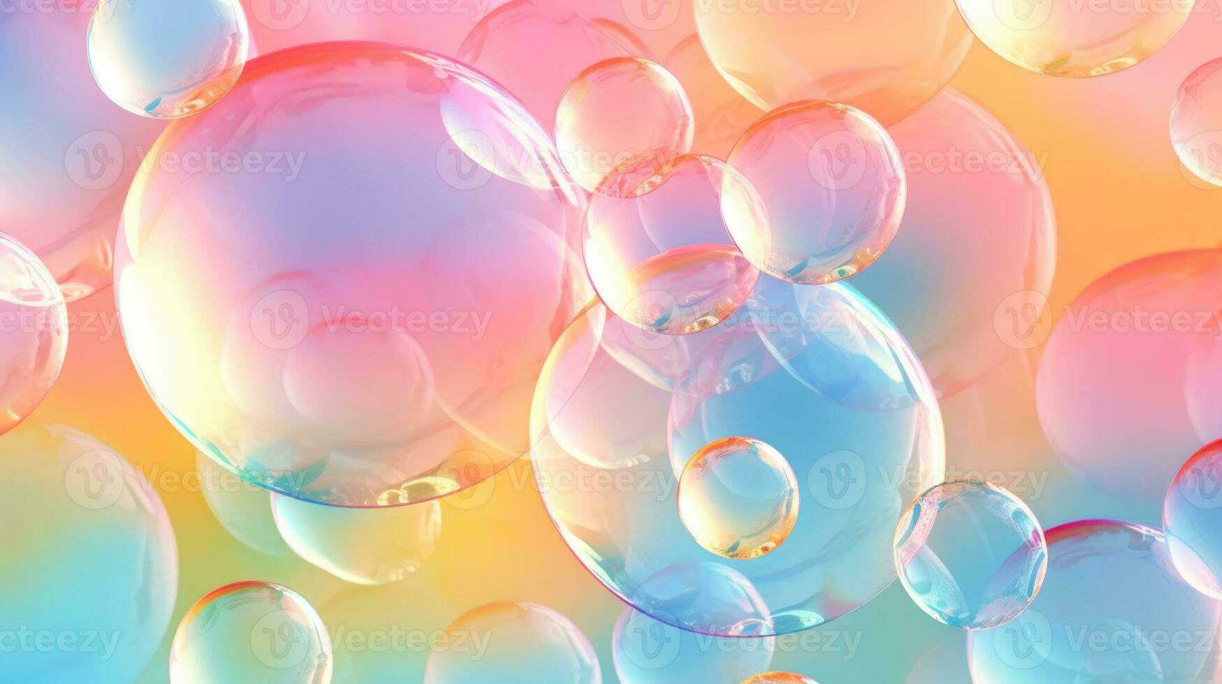 AI generated background with colorful and vibrant bubbles, ai photo