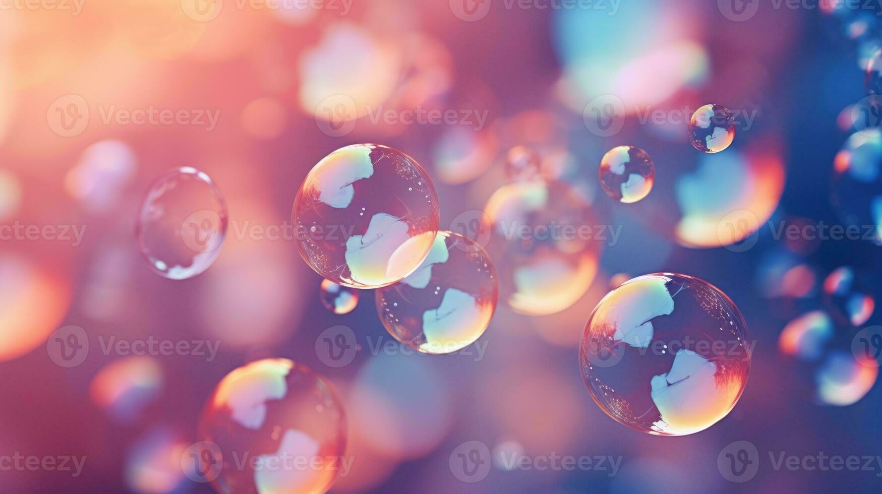 AI generated background with colorful and vibrant bubbles, ai photo