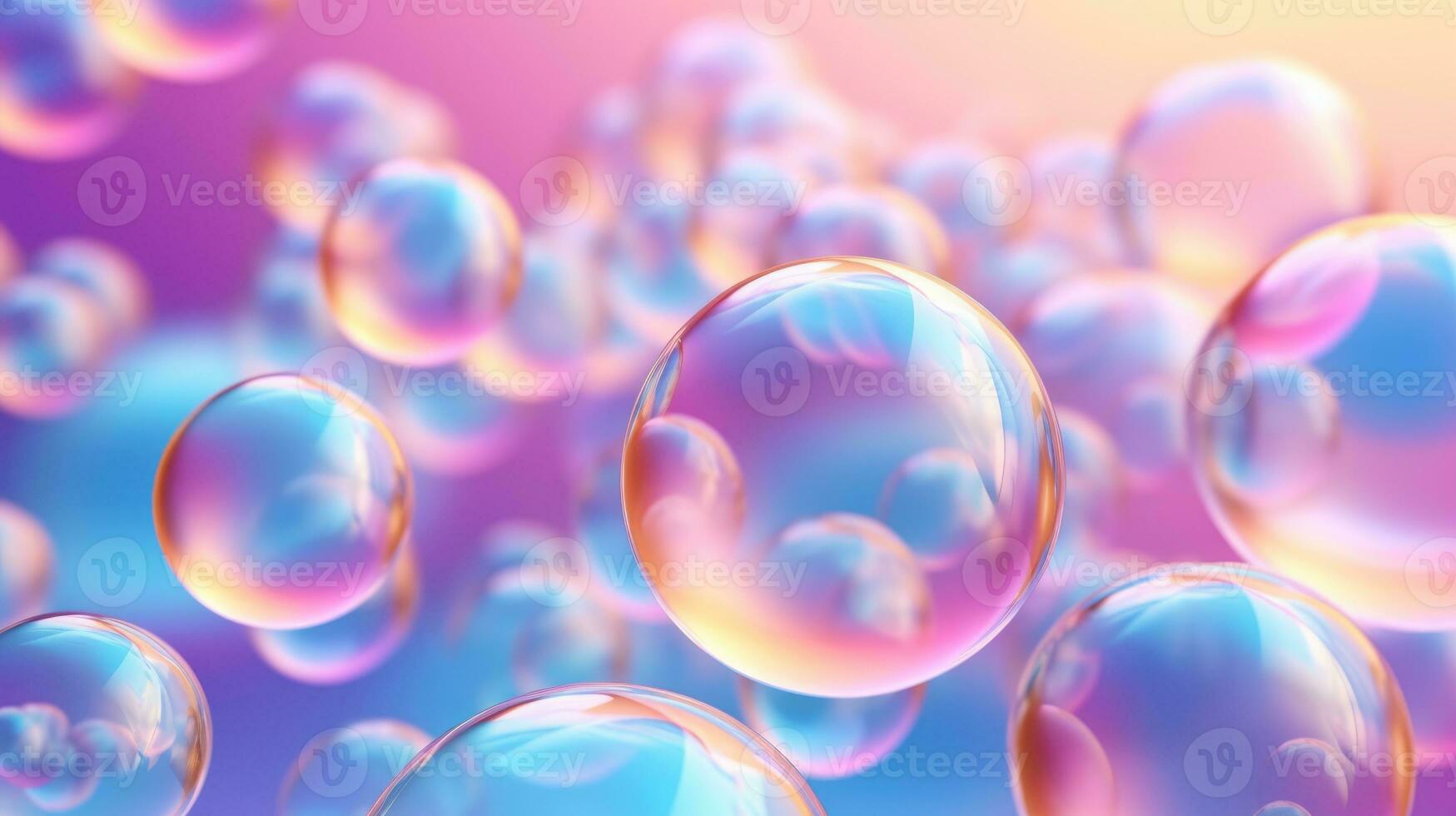 ai generado antecedentes con vistoso y vibrante burbujas, ai foto