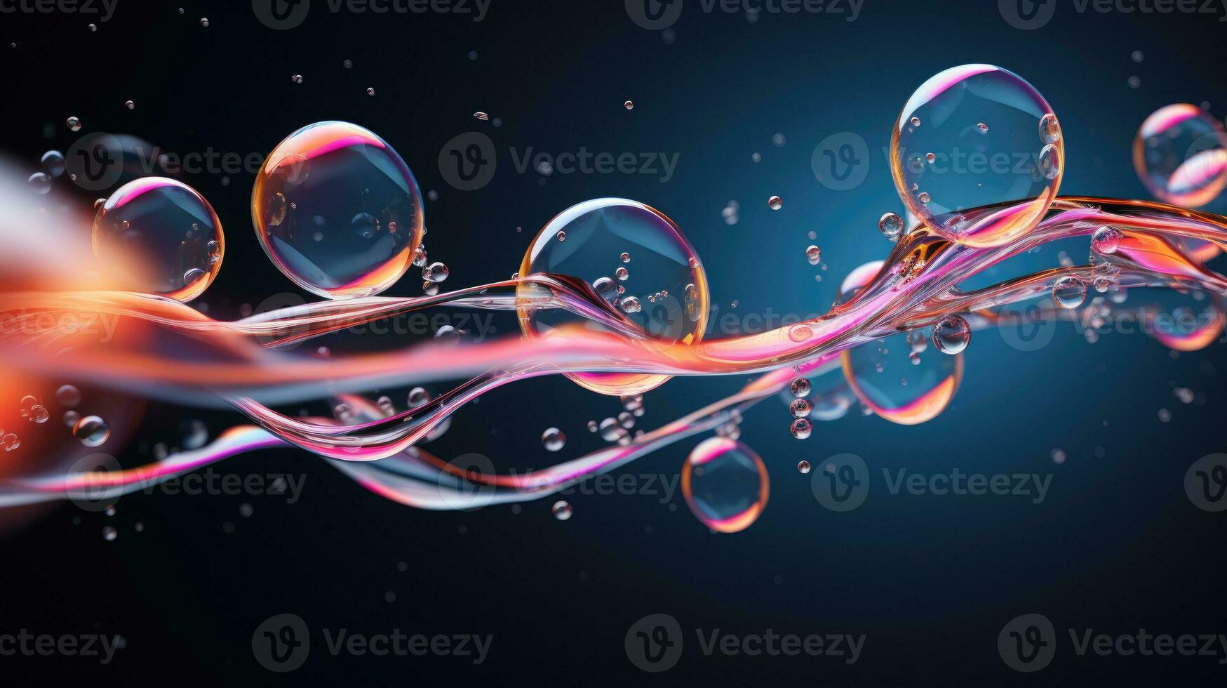 AI generated background with colorful and vibrant bubbles, ai photo