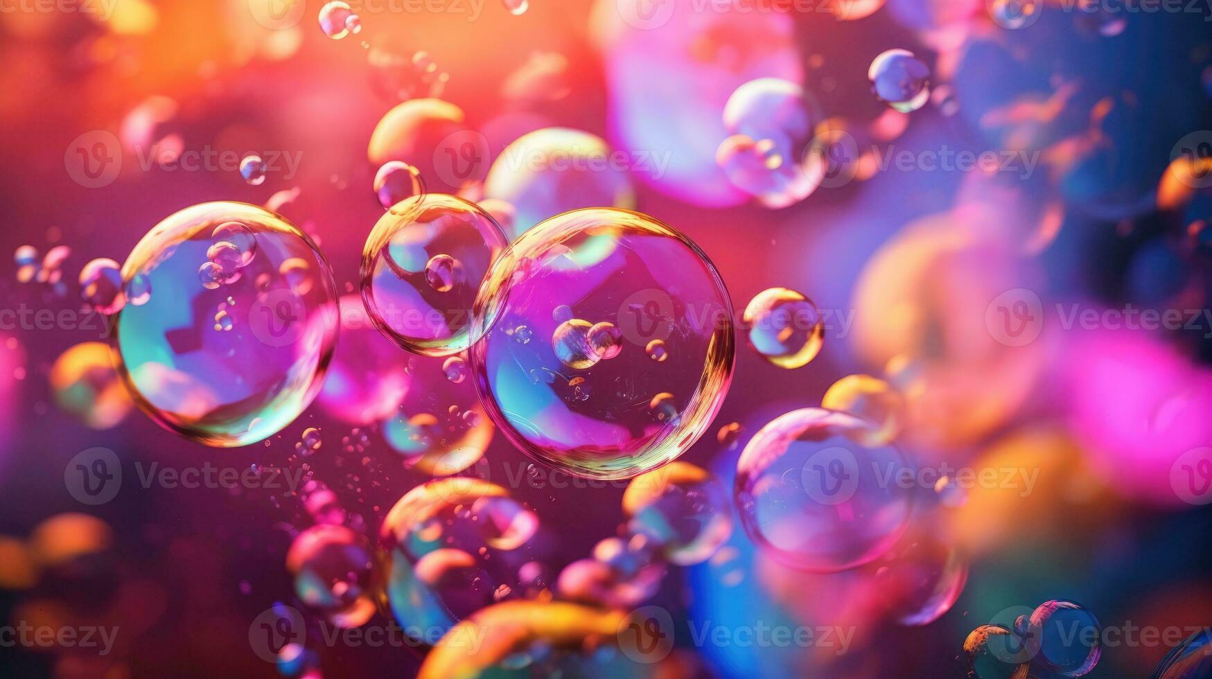 AI generated background with colorful and vibrant bubbles, ai photo