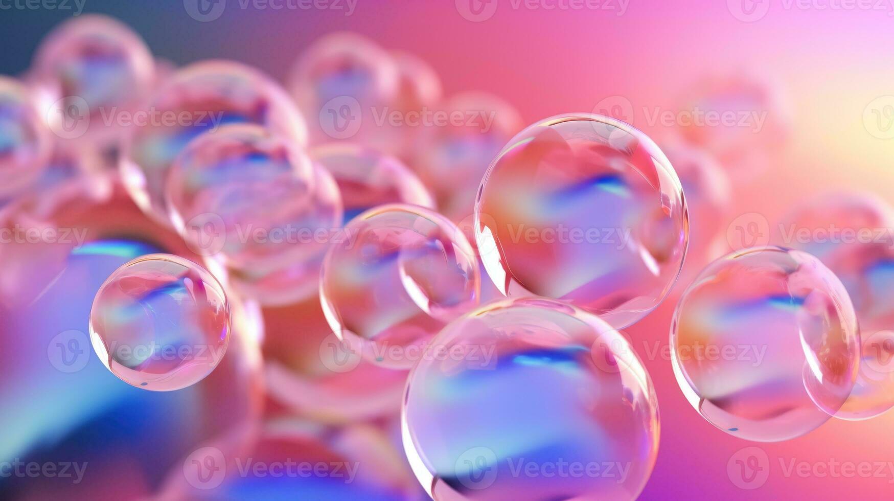 AI generated background with colorful and vibrant bubbles, ai photo