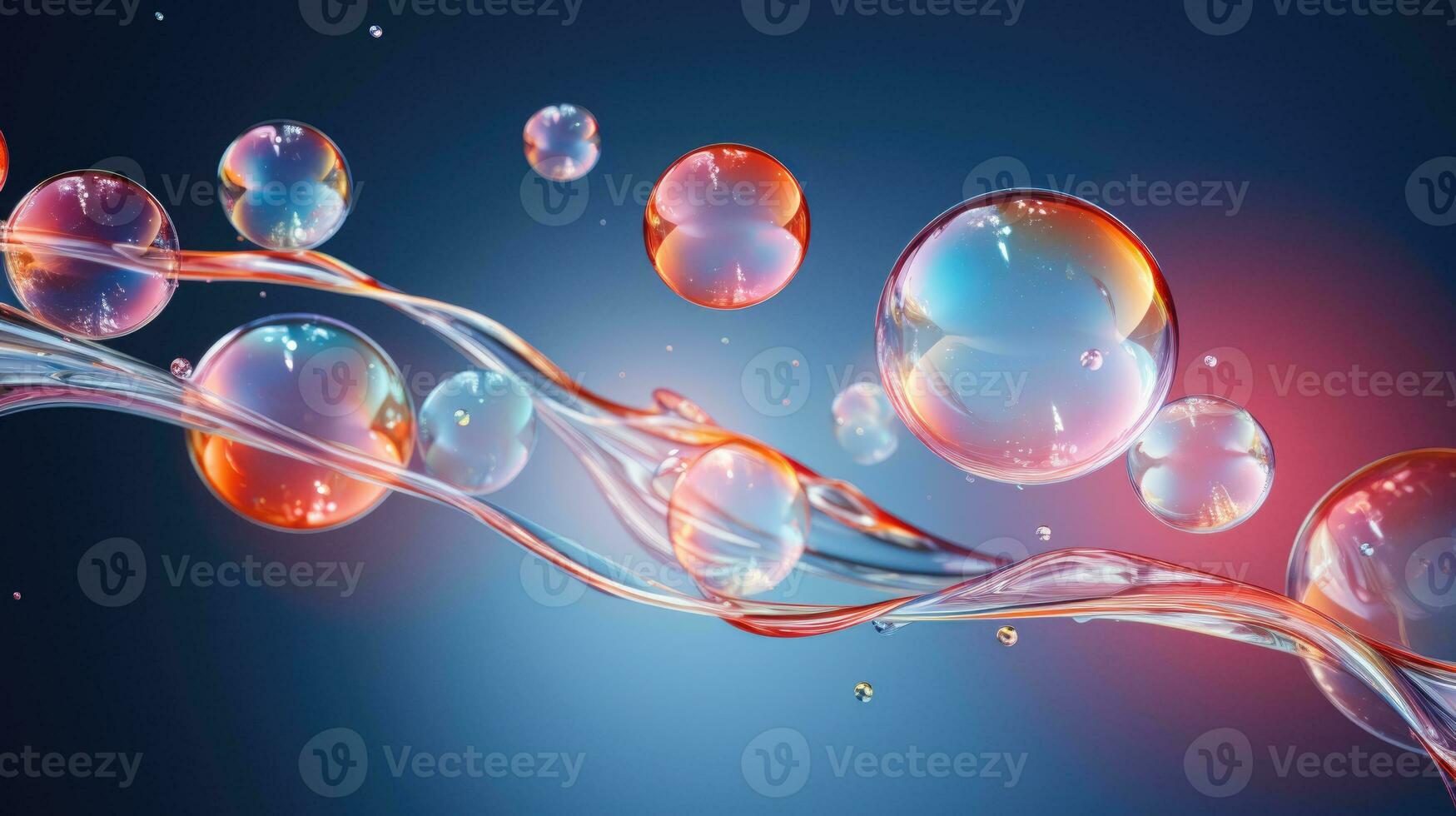 AI generated background with colorful and vibrant bubbles, ai photo